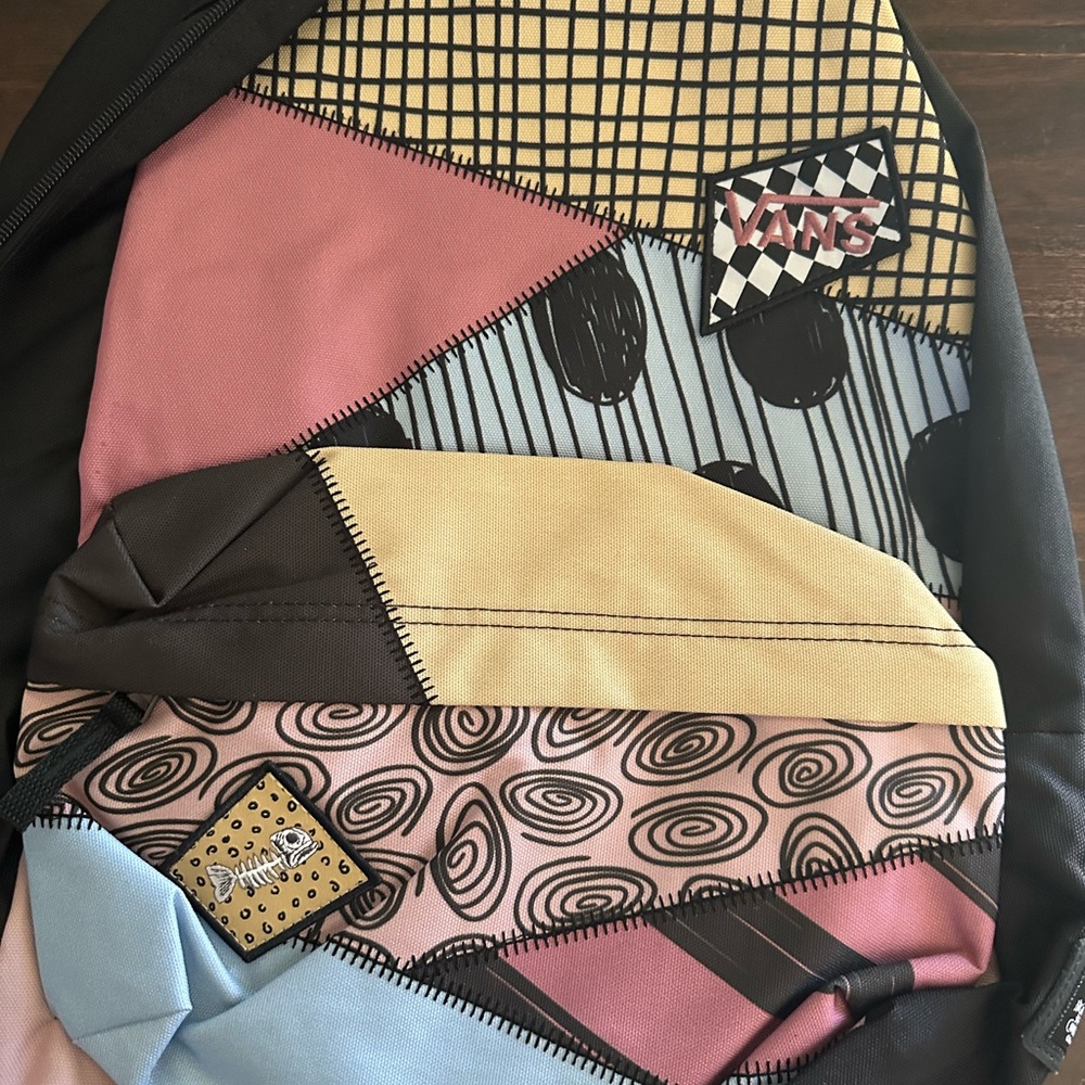 Vans Patchwork Graphic Backpack in Pink, Yellow &… - image 1